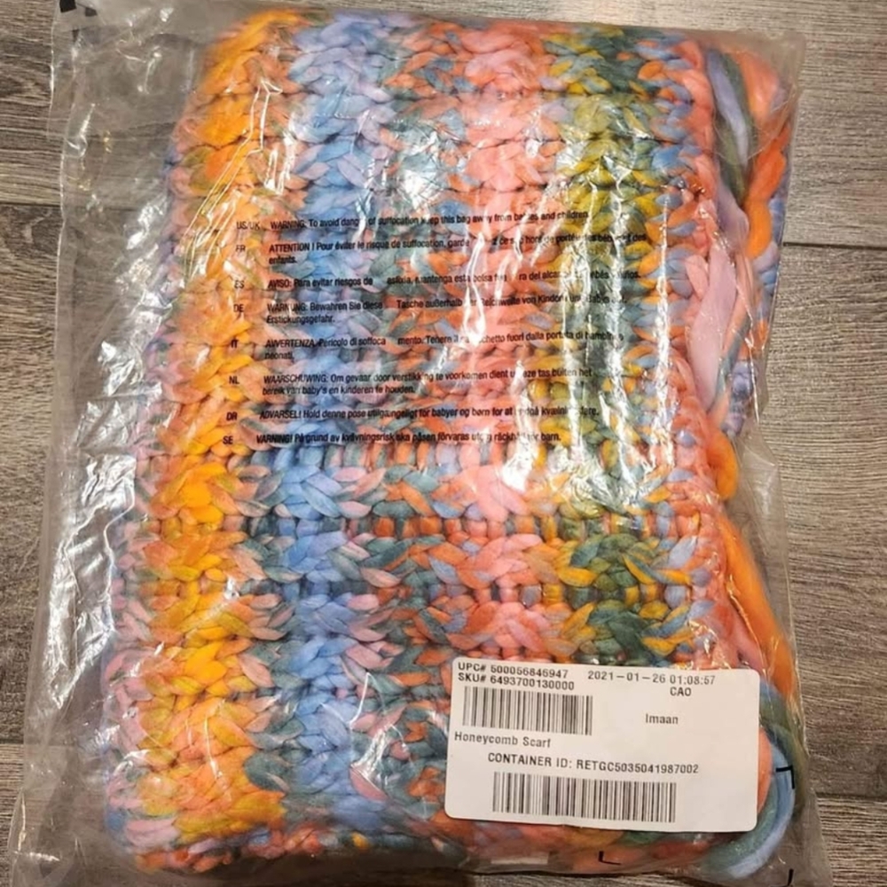 Multicolor Honeycomb Scarf